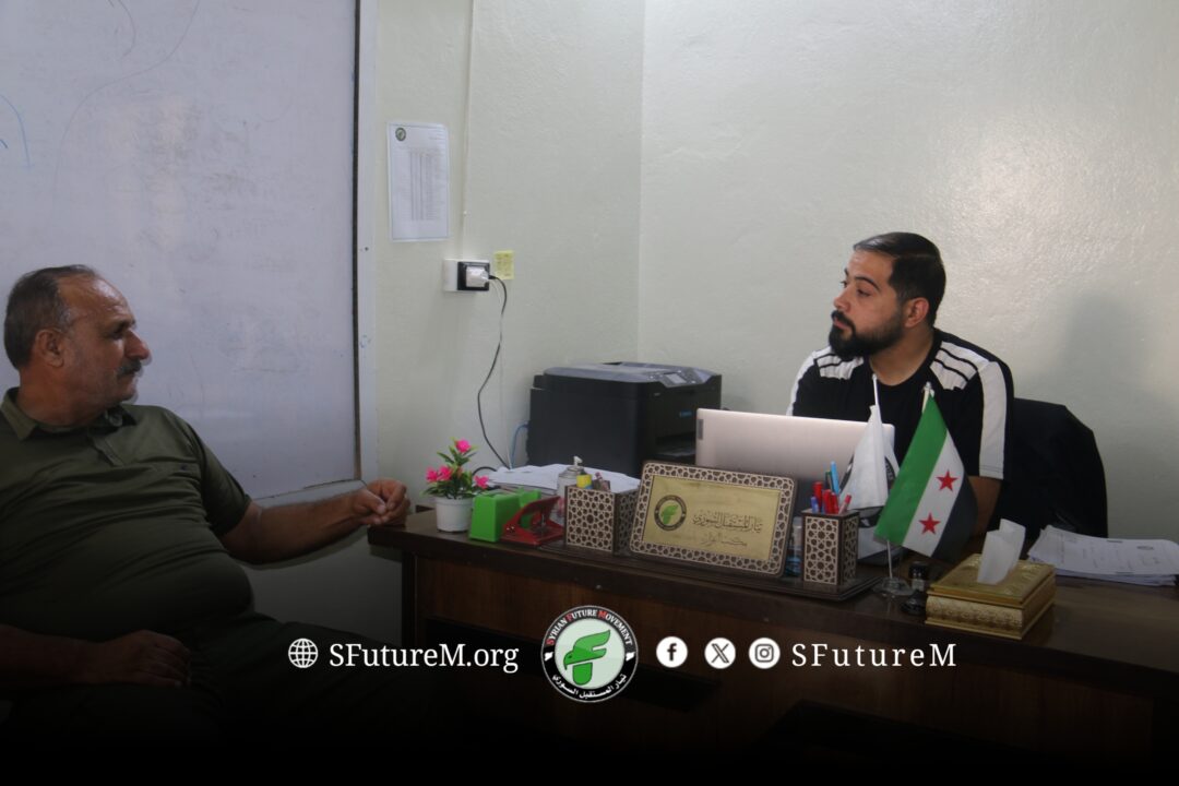 The military commander in the National Army, Mr. Mustafa Al-Mohammad, visited the SFM’s office in the city of A‘azaz.