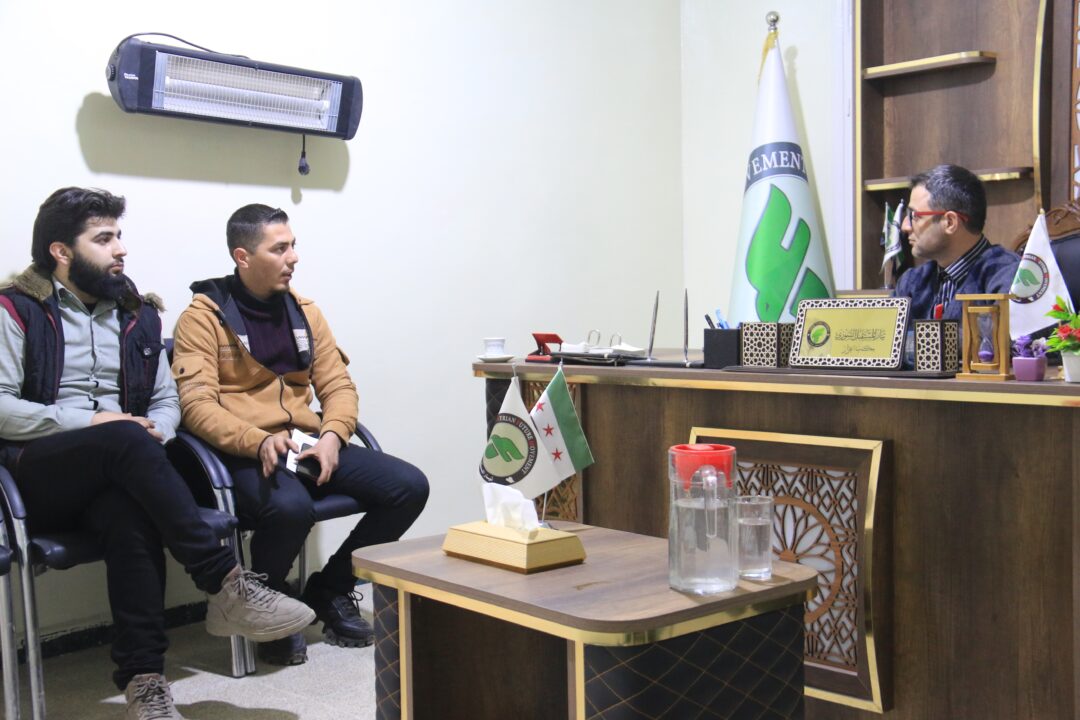 The visit of the Director of the Azar Youth Team to the office of the Syrian Future Movement in A‘azaz.